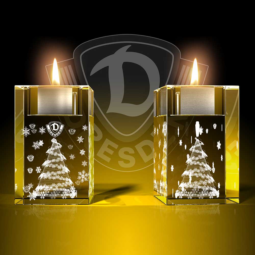 Glas Teelichthalter Dynamo-Weihnachtsbaum