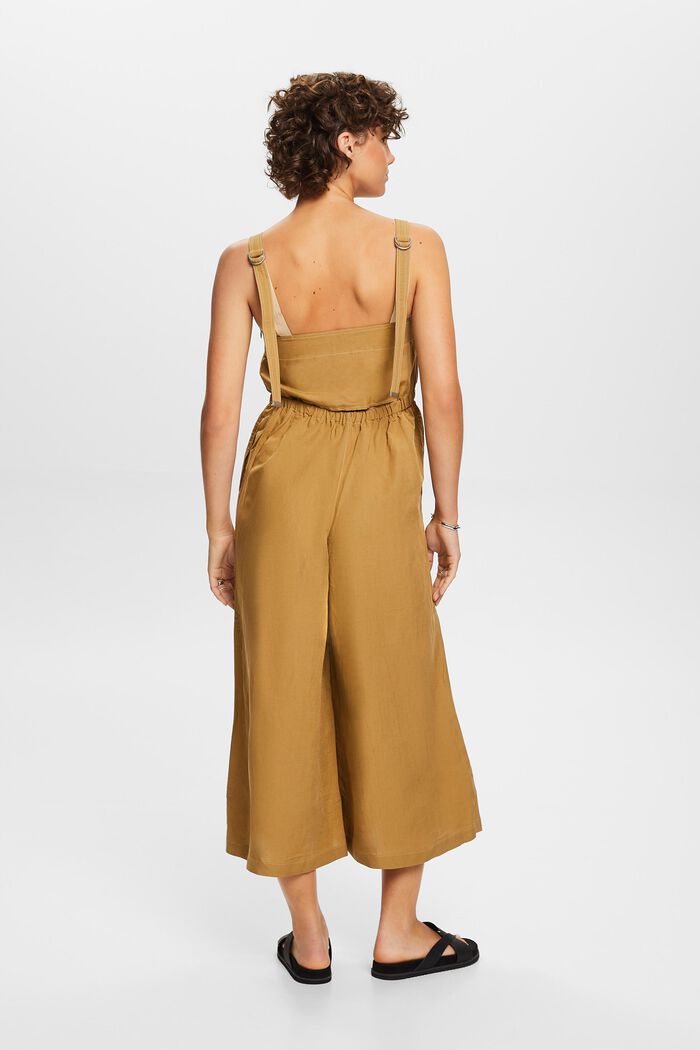 Jumpsuit mit weitem Bein, Leinenmix