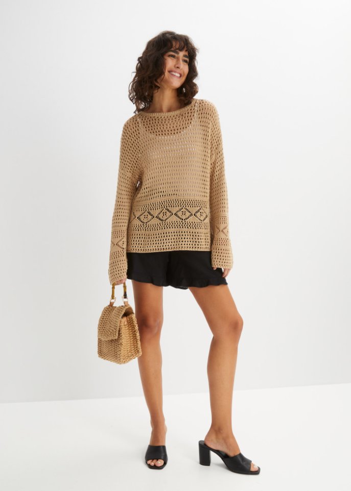 kurzer Strickpullover