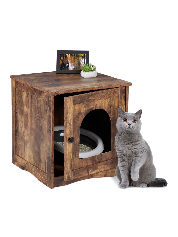 relaxdays Katzenschrank in Braun - (B)48 x (H)50 x (T)50 cm günstig kaufen onesize