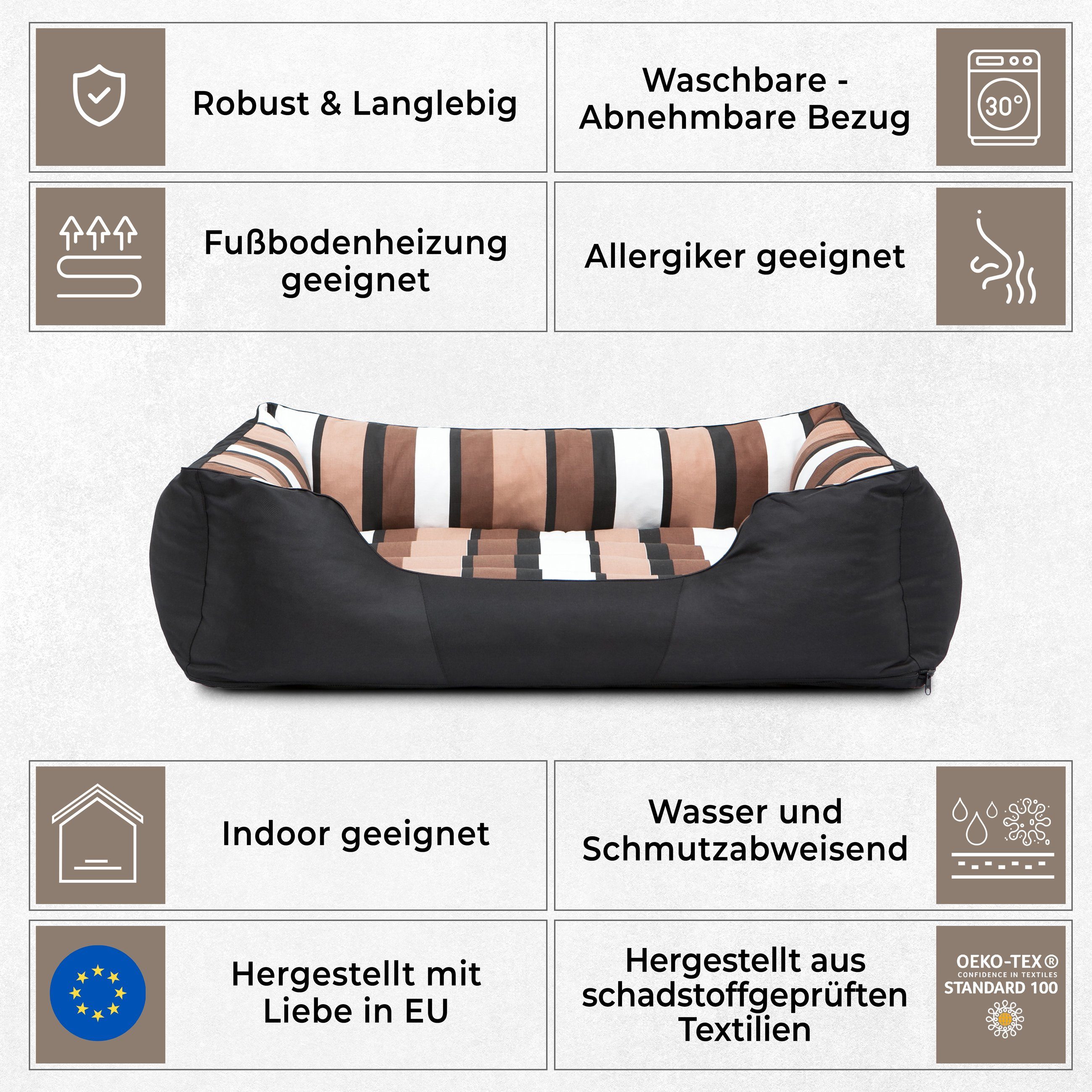 Bjird Tierbett Hundebett aus 600D Oxford Gewebe 