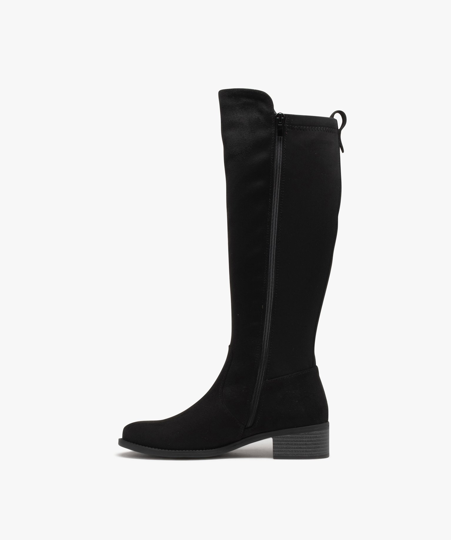 Bottes femme unies à tige souple et élastique noir | GEMO
