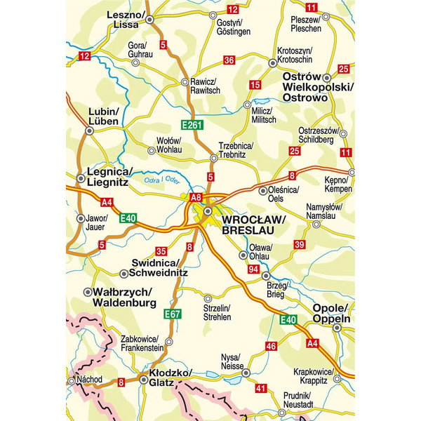 Höfer Polen PL006 Mittelschlesien - Fraustadt /Breslau /Oppeln/1 : 200 000 - Straßenkarte