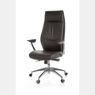Amstyle Bürostuhl Chefsessel Braun Schreibtischstuhl Drehstuhl Bürosessel Echtleder