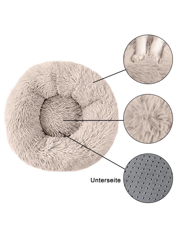 Intirilife Hundebett Katzenbett in Beige 60 cm günstig kaufen 60 cm