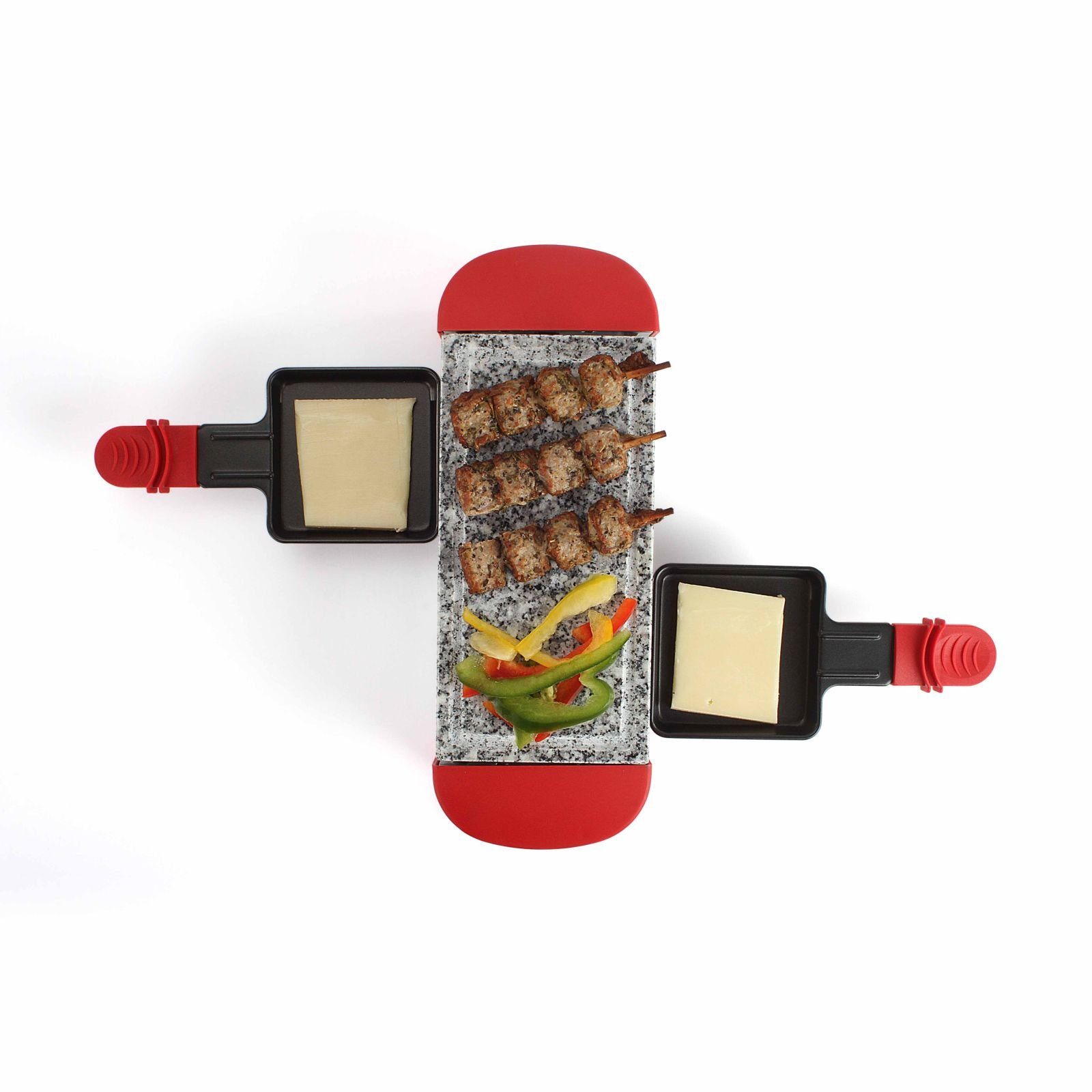 LIVOO Raclette LIVOO 2in1 Raclette Grill für 2 Personen Heißer Stein Raclettegrill