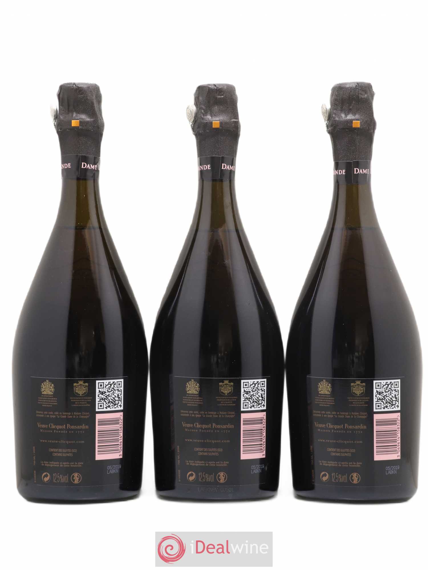 La Grande Dame Veuve Clicquot Ponsardin Brut  2006 - Lot de 3 Bouteilles