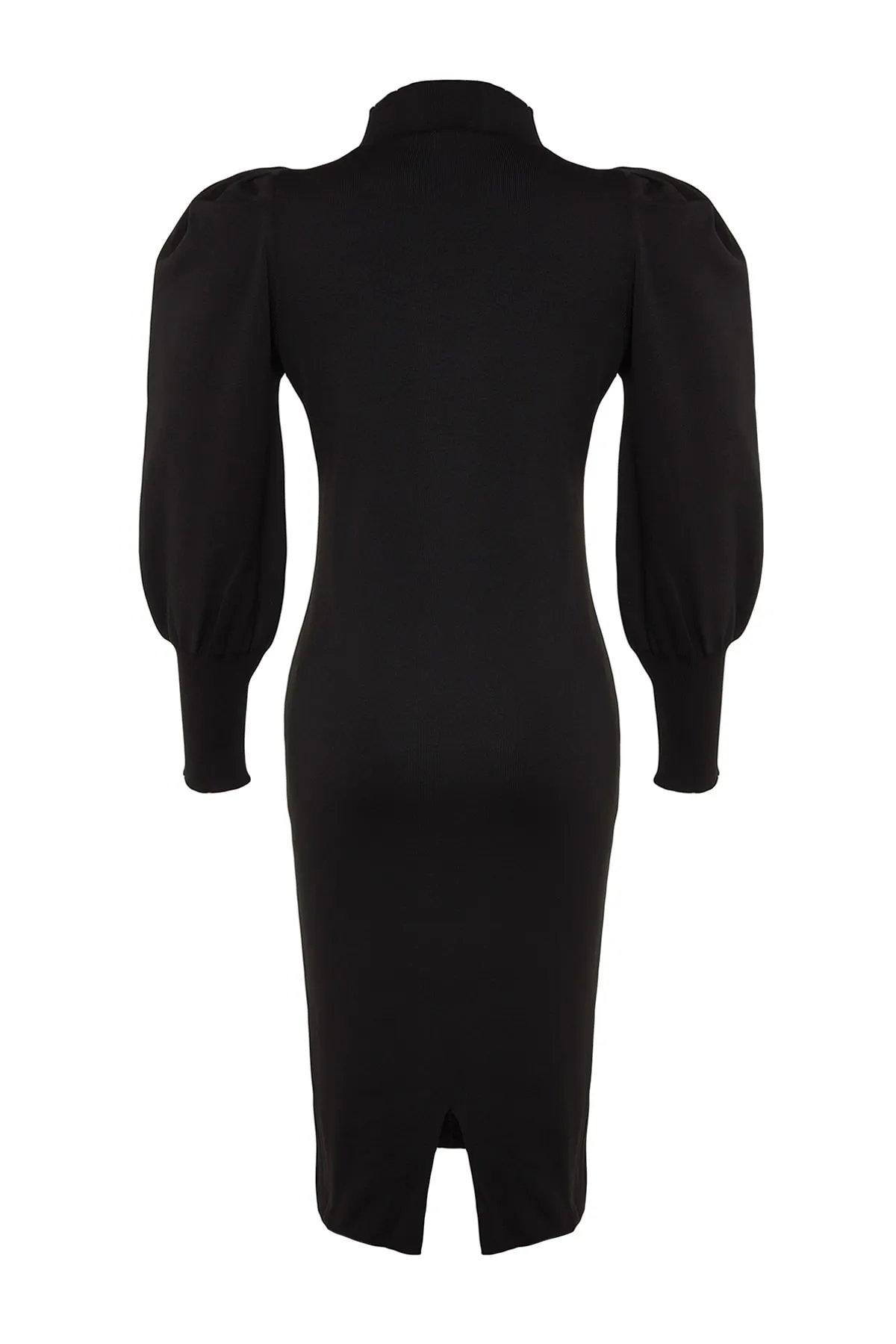 Trendyol Curve  Schwarzes Strickkleid mit Ärmeldetail TBBAW24AH00000