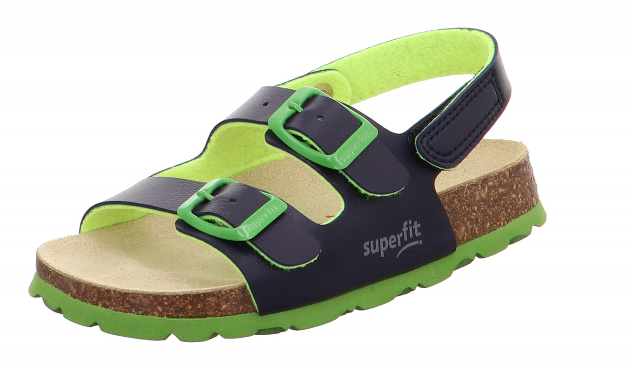 FUSSBETTPANTOFFEL - Blau/Grün Sandale mit Schnalle