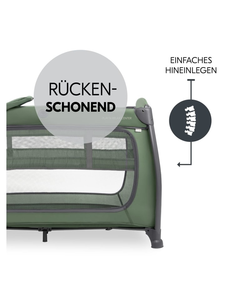 Hauck Reisebett Play N Relax Center mit Wickelauflage, höhenverstellbar in gruen günstig kaufen onesize