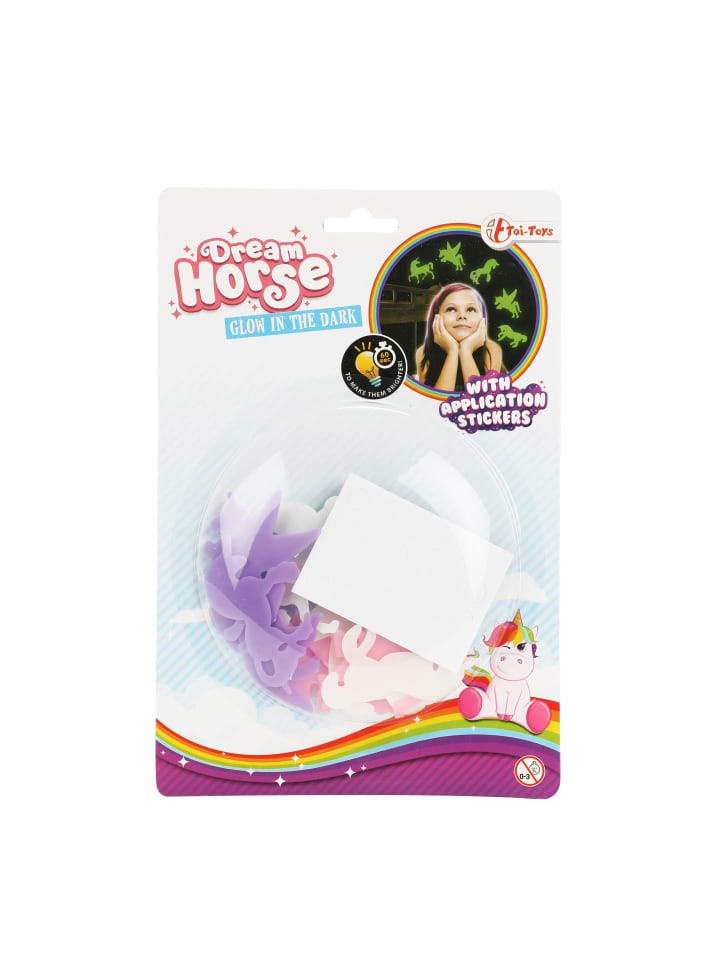 Toi-Toys DREAM HORSE Glow in The Dark Shapes Einhorn-Aufkleber (12 Stück) in mehrfarbig günstig kaufen onesize