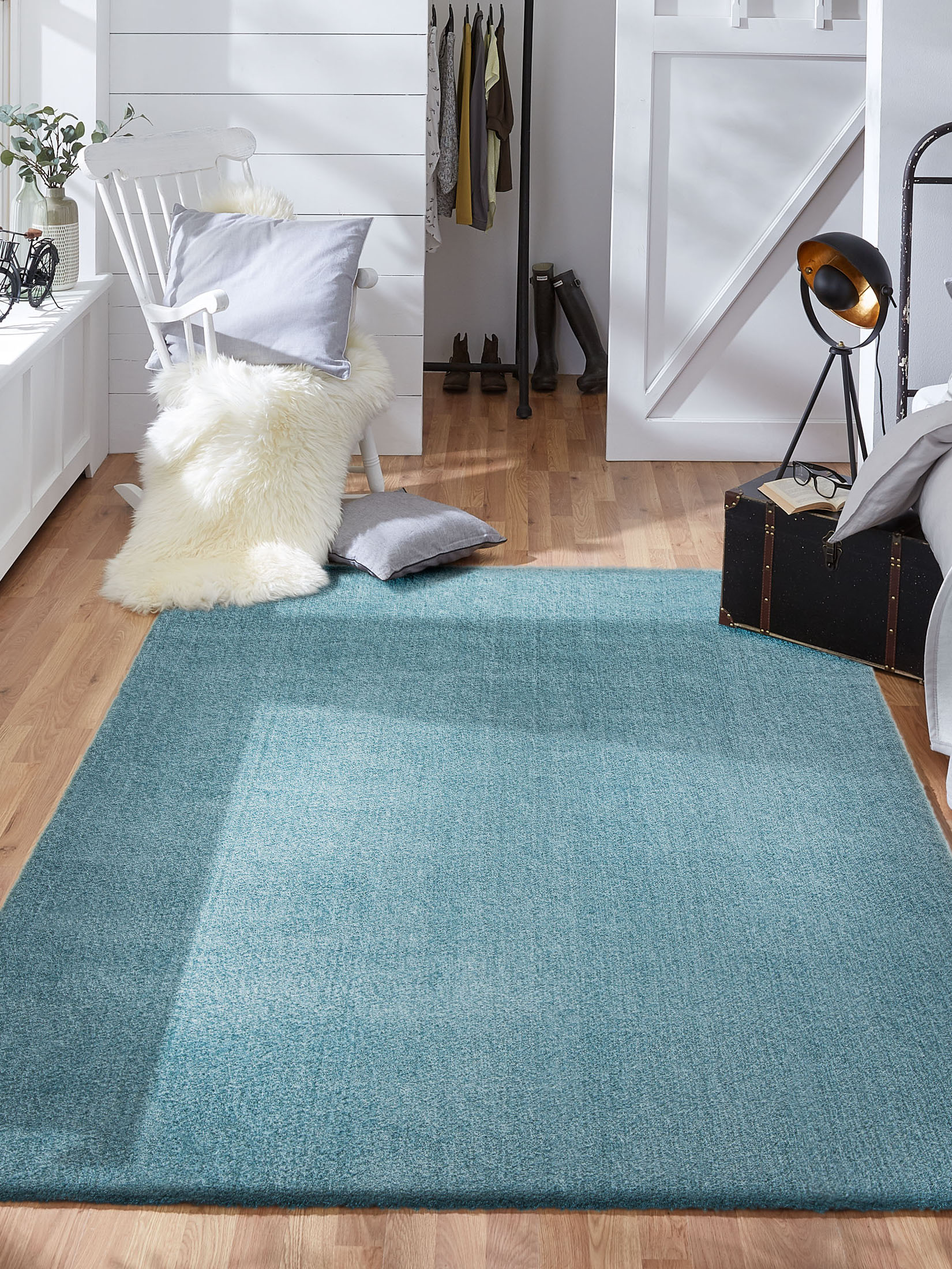 Sensation Hochflor-Teppich, Türkis