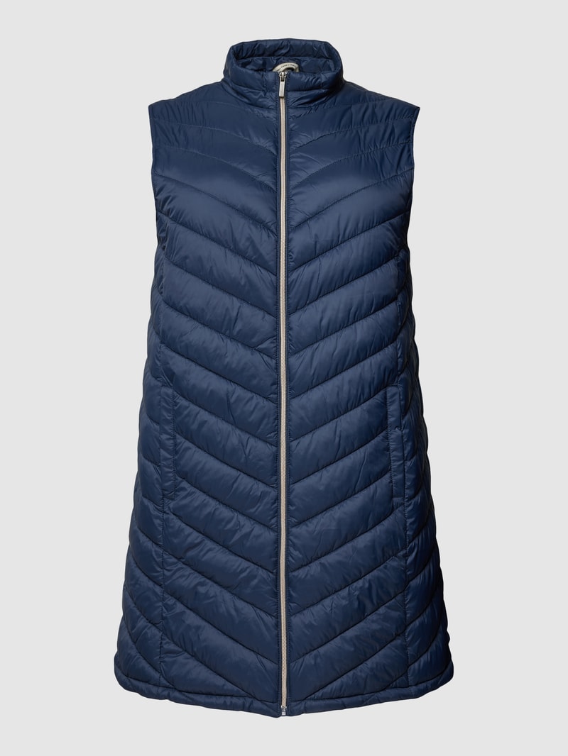 PLUS SIZE Steppweste mit Stehkragen Modell 'Padding' in marineblau
