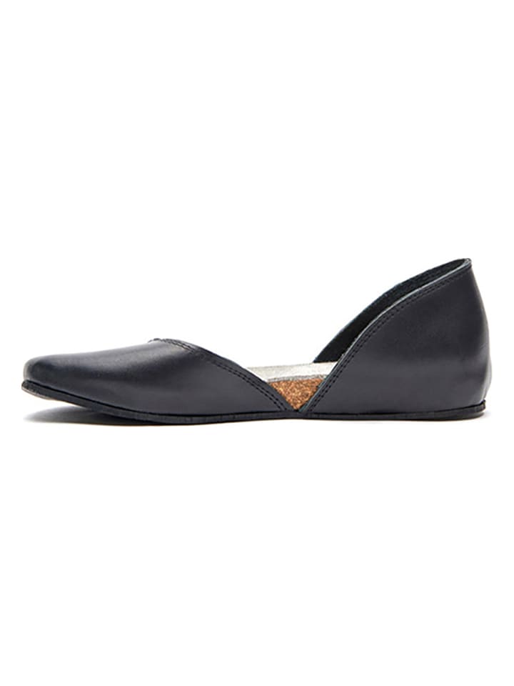 Comfortfusse Leder-Ballerinas in Schwarz günstig kaufen