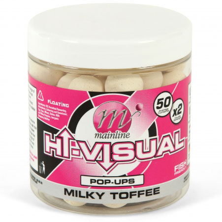 Mainline Hi-Visual Pop-Ups Carp Floating Boilies Milky Toffee 15mm