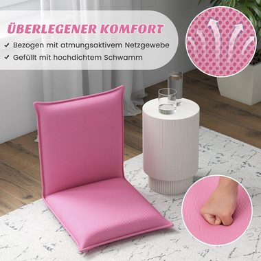 COSTWAY Relaxsessel Bodenstuhl, mit 6-stufig Verstellbarer Rückenlehne