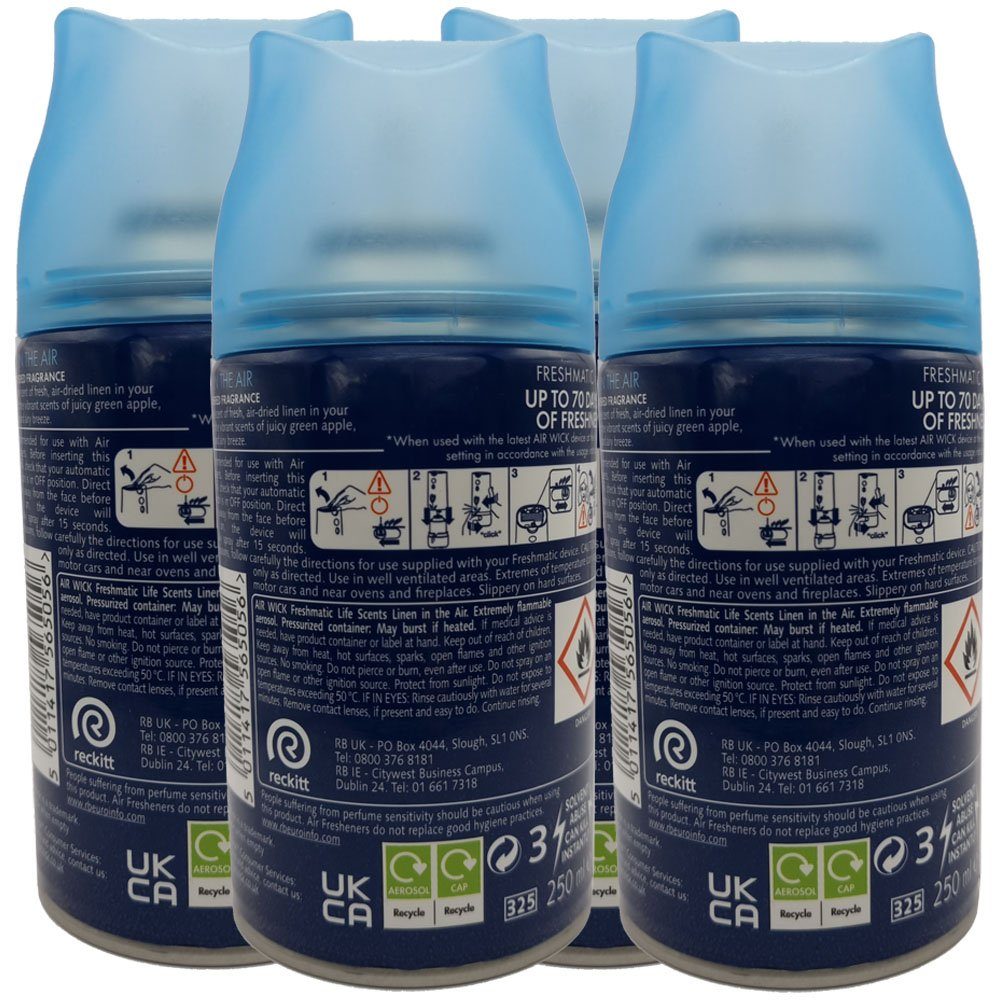 Air Wick Raumduft Leinen in der Luft (4 x 250ml, 4-St), Freshmatic Nachfüller