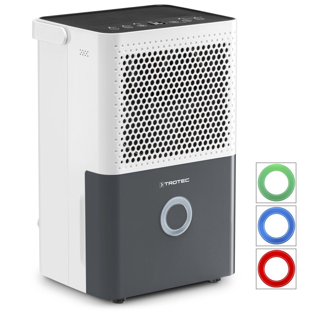 TROTEC Luftentfeuchter TTK 33 E, für 37 m³ Räume, Entfeuchtung 14,00 l/Tag, Tank 1,50 l, Wäschetrocknungs-Funktion Selbstwäsche-Funktion