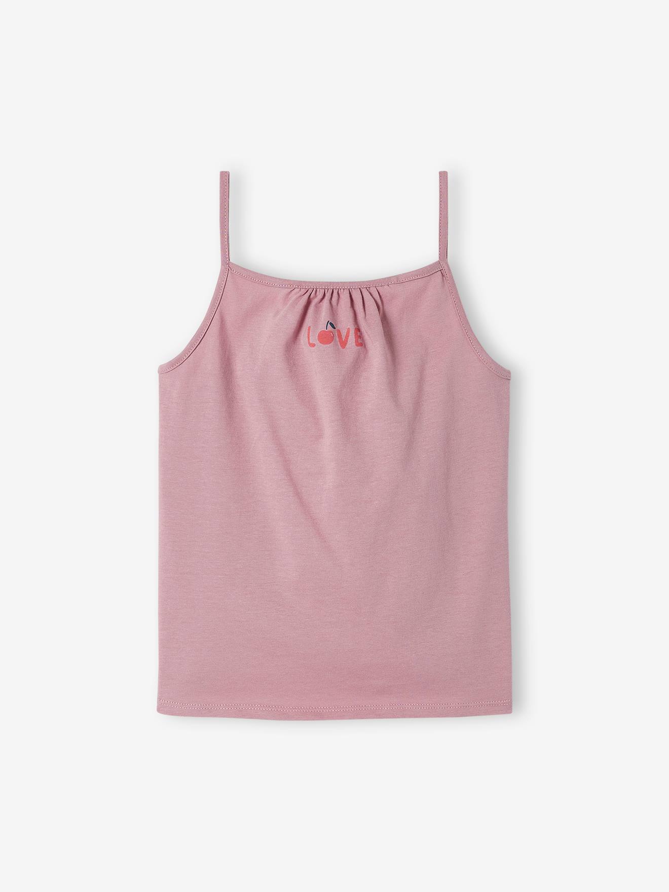 Vertbaudet 3er-Pack Mädchen Trägertops BASIC Oeko-Tex - himbeer