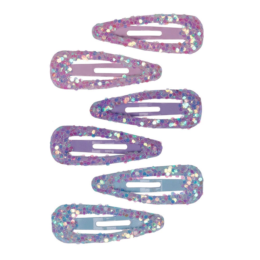 Solida Click-Clack kurz glitzer lila-blau 6 Stk.