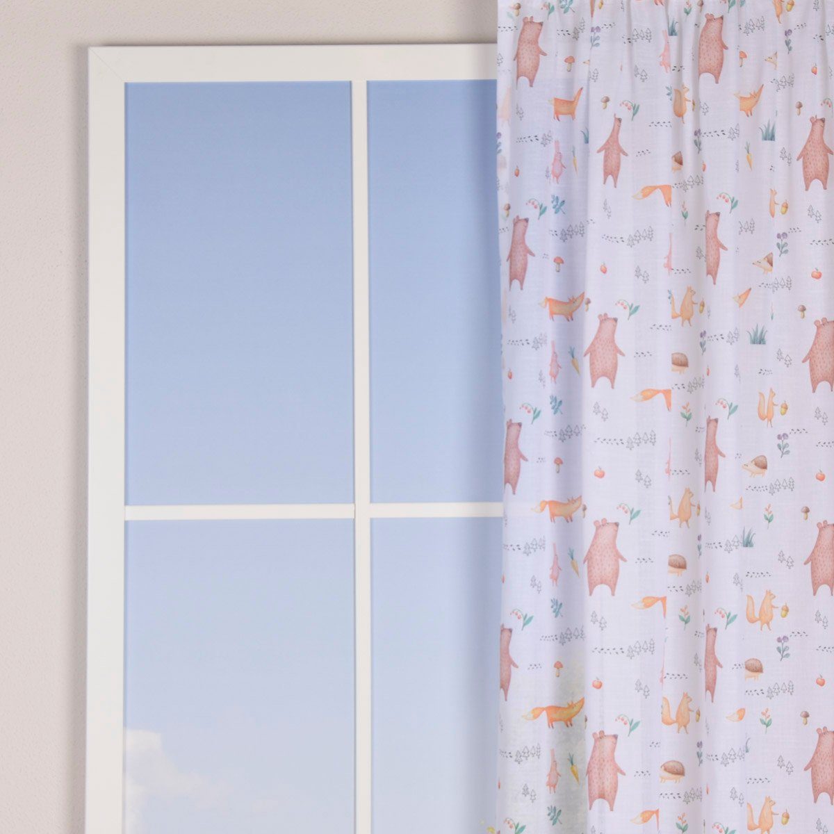 Meterware Stores Bordüre Waldfreunde Blumen weiß mint bunt raumhoch 300cm, SCHÖNER LEBEN., halbtransparent, Kunstfaser