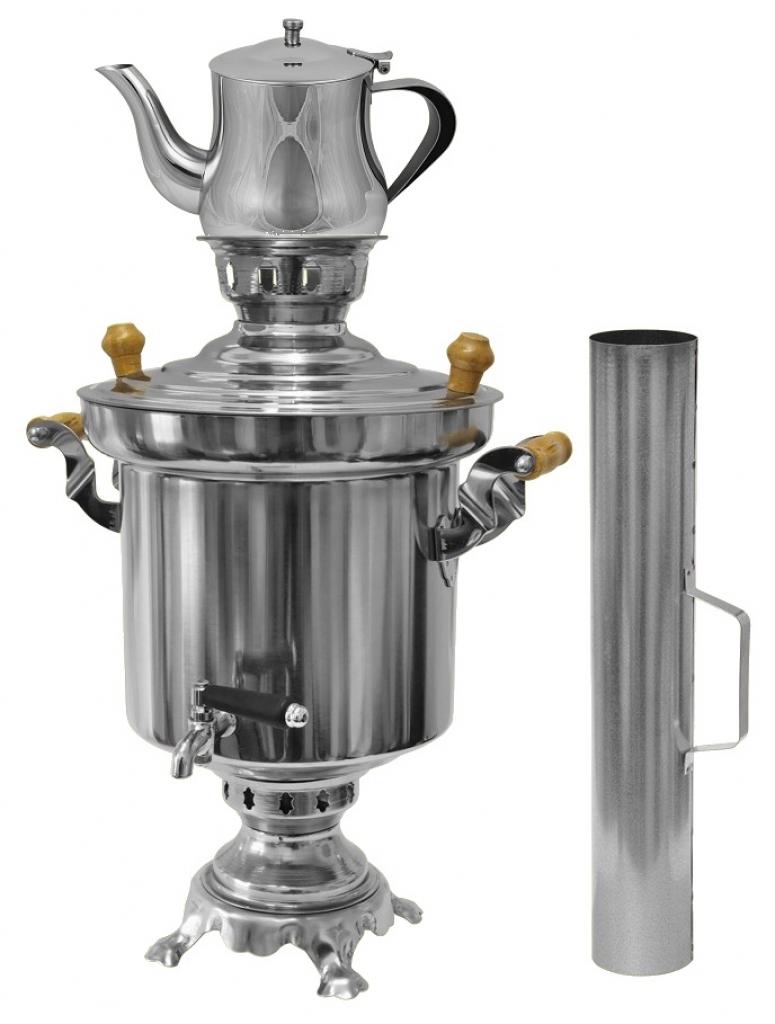 Handels GmbH Edelstahl Holzkohle Samowar 5 Liter