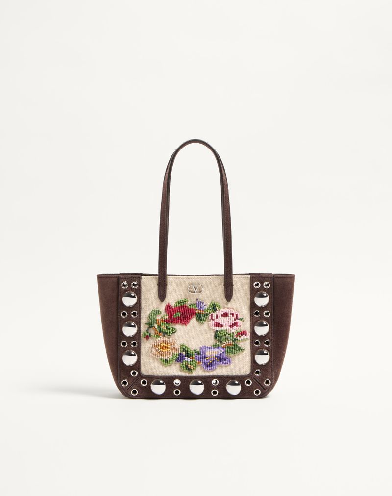 Valentino Garavani Nellcôte broderet mini indkøbstaske