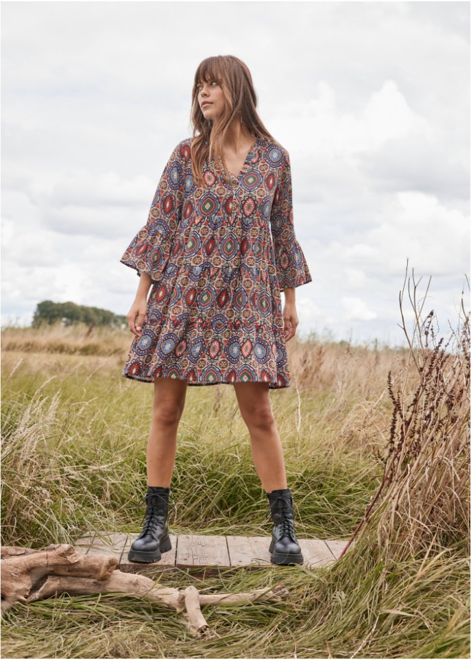 Webkleid mit Volants