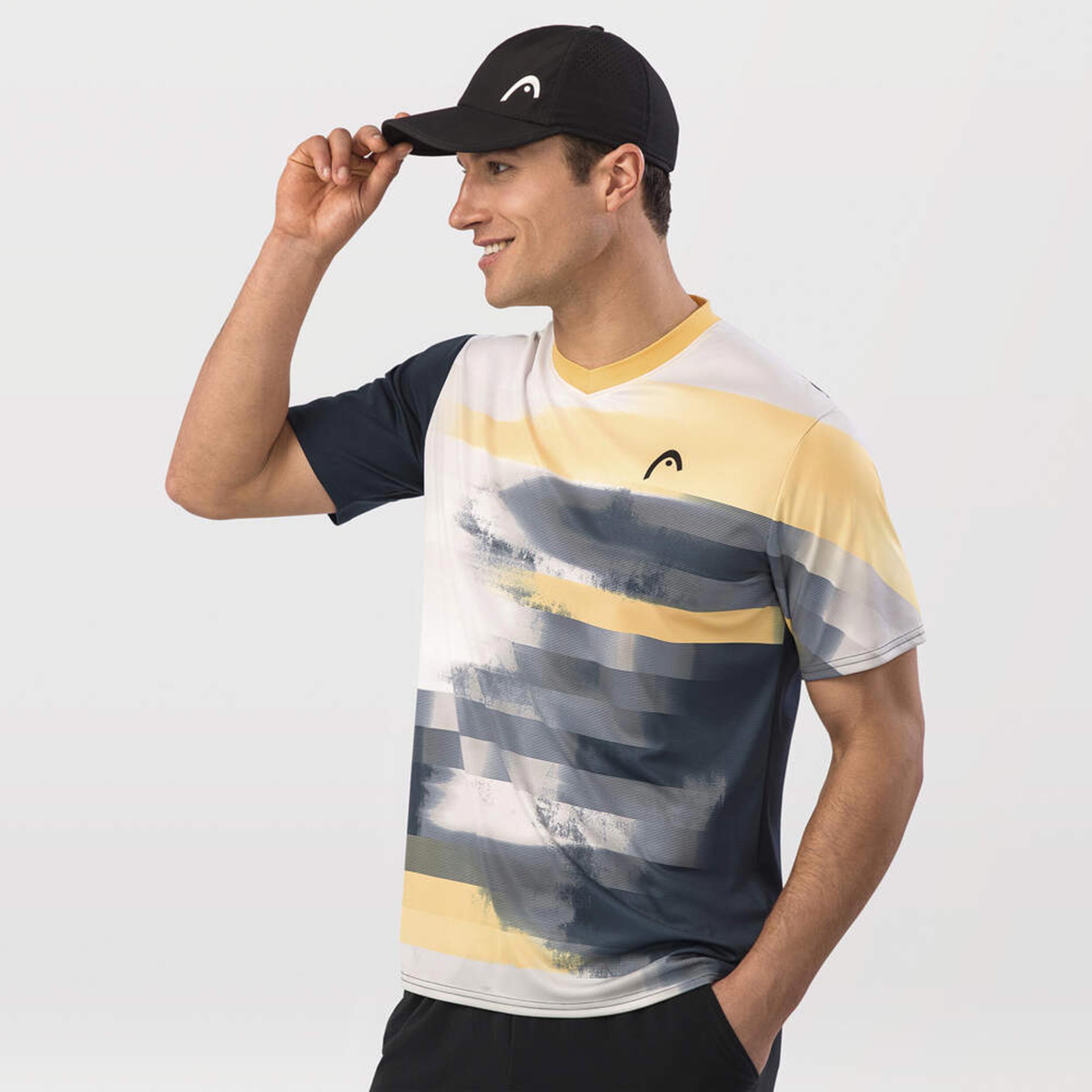 Topspin T-Shirt Herren - Goldgelb, Dunkelblau
