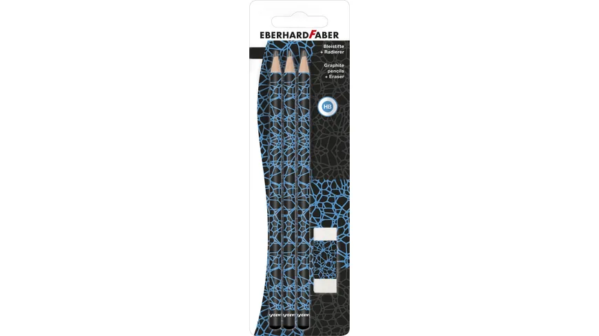 EBERHARD FABER Bleistifte+Radierer neon blau/schwarz BK neon blau nschwarz