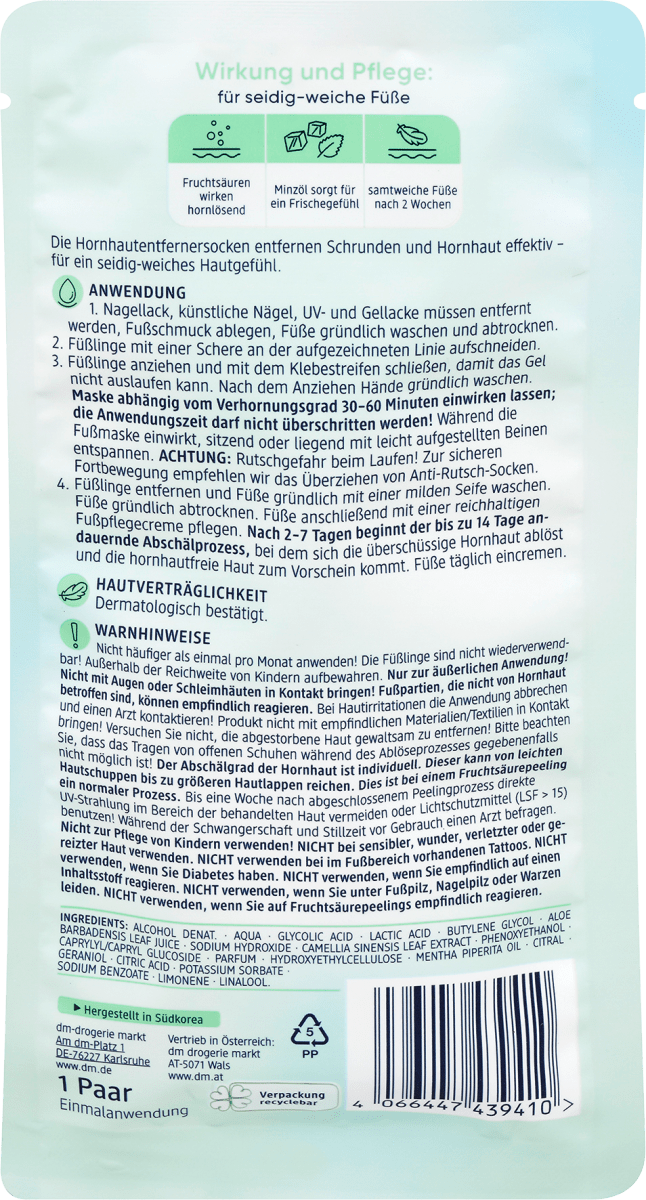 Fußmaske Socken Hornhaut Entferner (1 Paar), 2 St