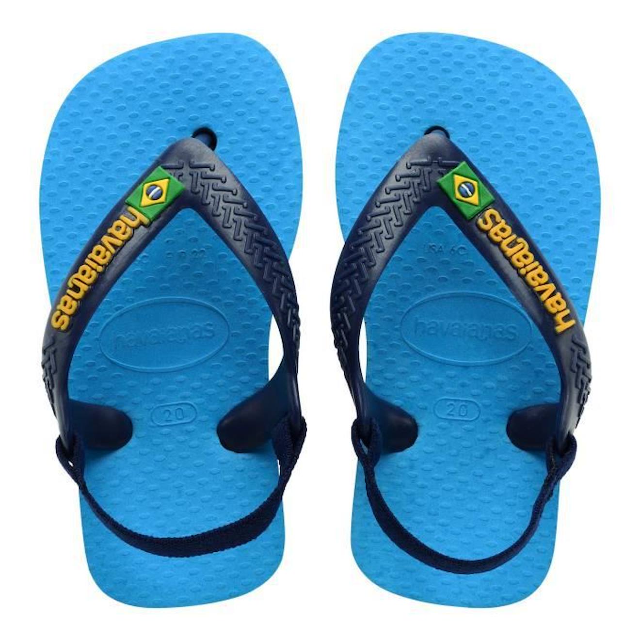 Tong Enfant à élastique Havaianas Baby Brasil Logo blanc