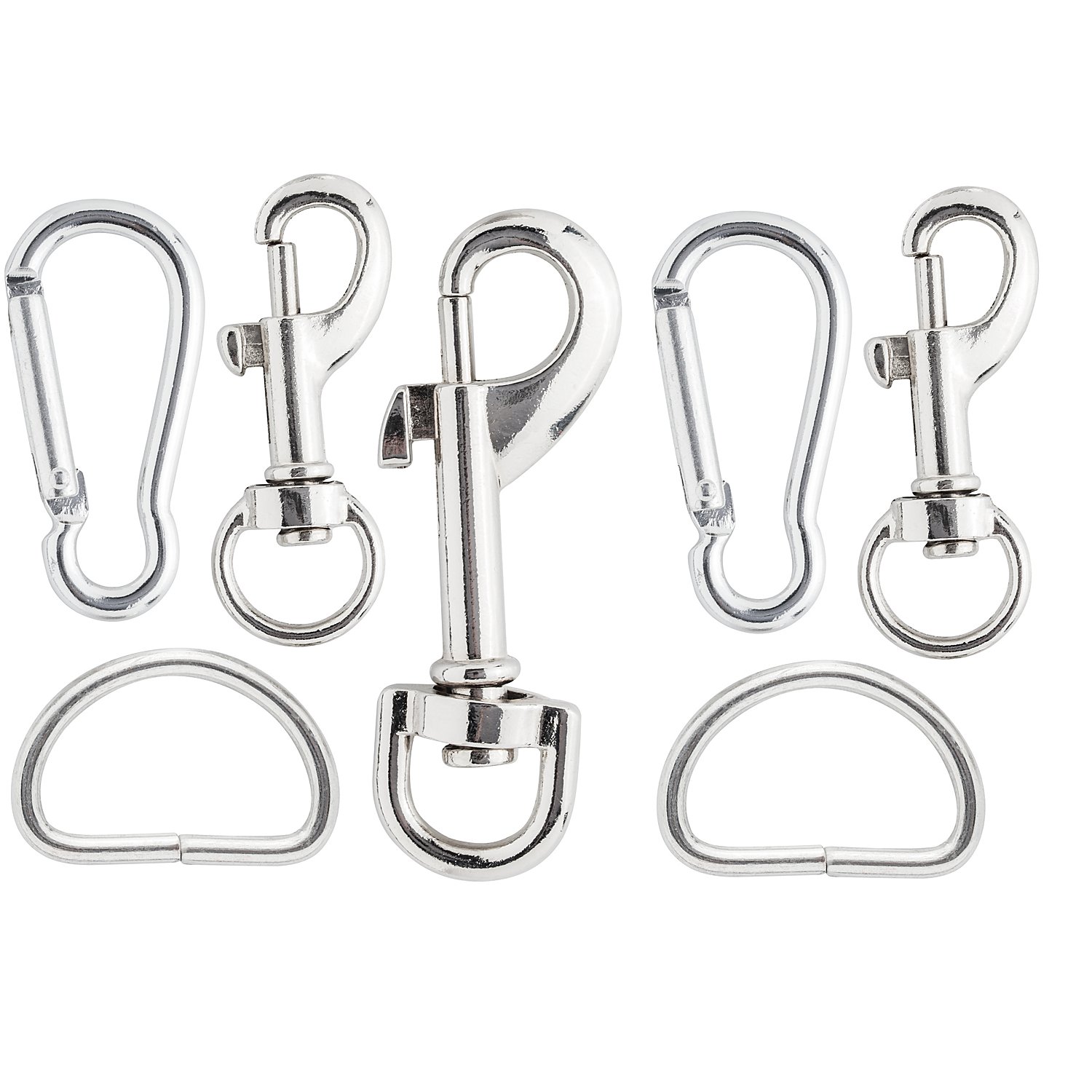 Taschenzubehör-Set mit Karabinern und D-Ringen, 7-teilig