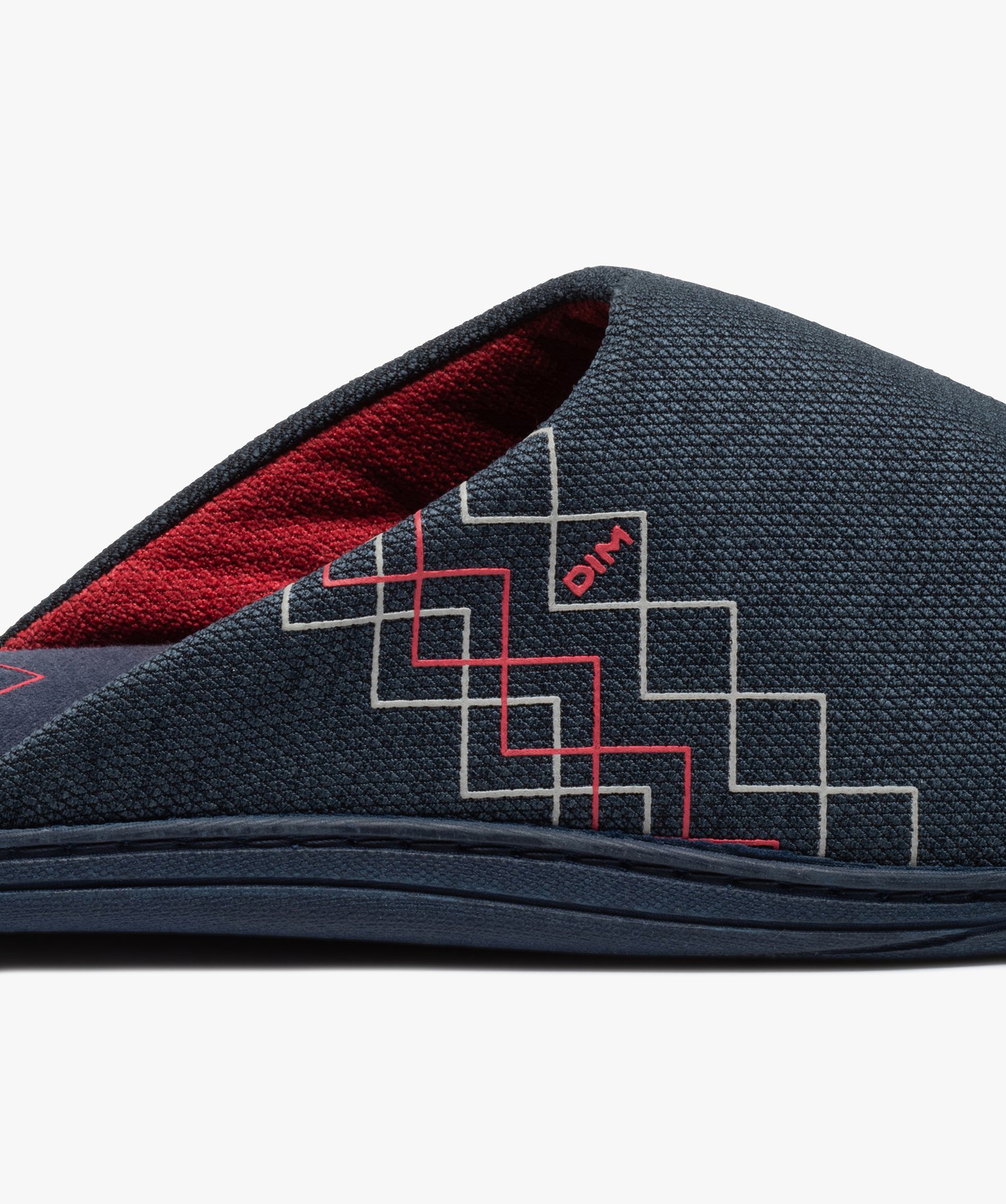 Chaussons homme mules à motifs graphiques - Dim marine | GEMO