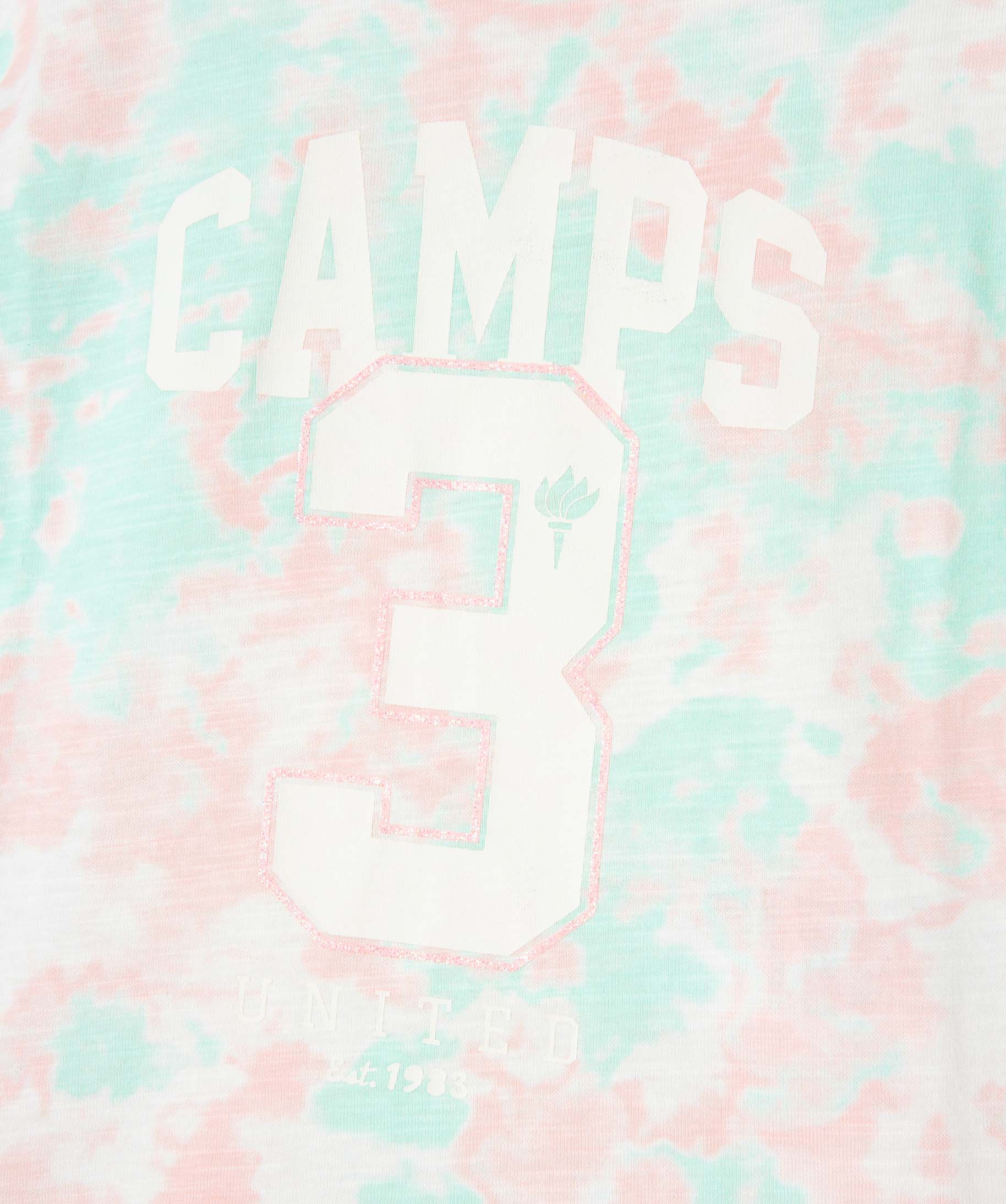 Tee-shirt fille à manches courtes avec revers cousus - Camp... multicolore | GEMO