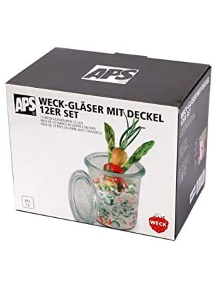 APS 12er Set Weck-Glas mit Deckel Set in Transparent Ø 6 cm, H: 8 cm  günstig kaufen onesize