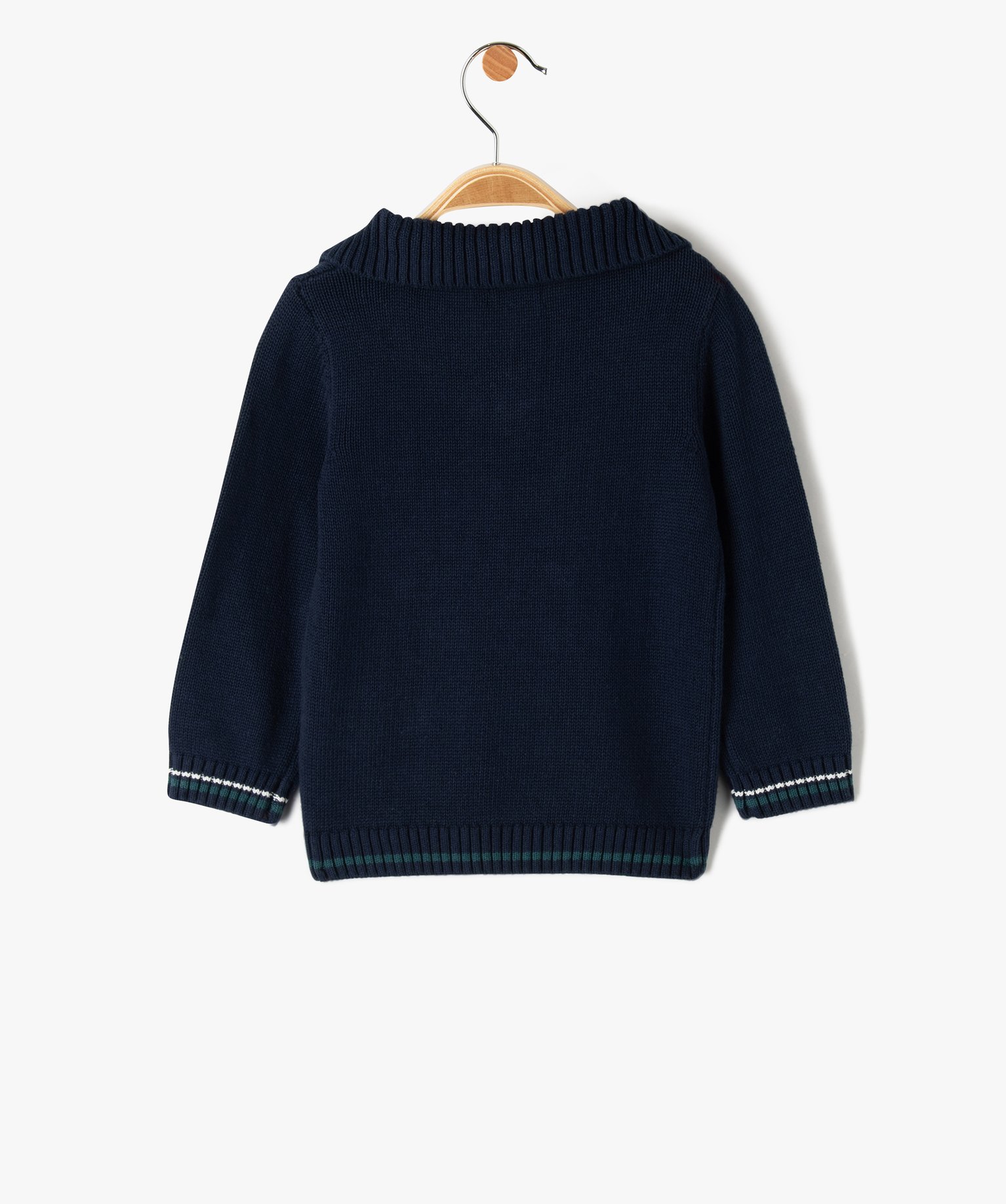 Pull bébé Garçon à col camionneur et motif bouclette marine | GEMO