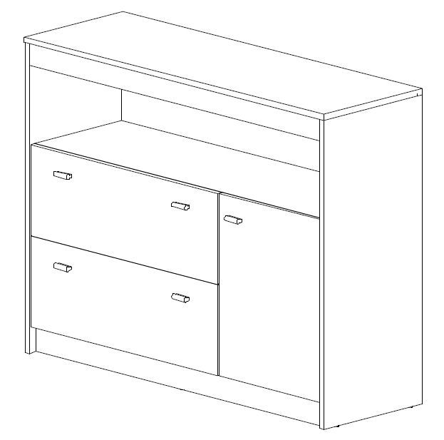 Roba Wickelkommode mit Wickelansatz, 2 Schubladen, 1 Tür, 1 offenes Fach, weiß, Wickelhöhe: 90cm