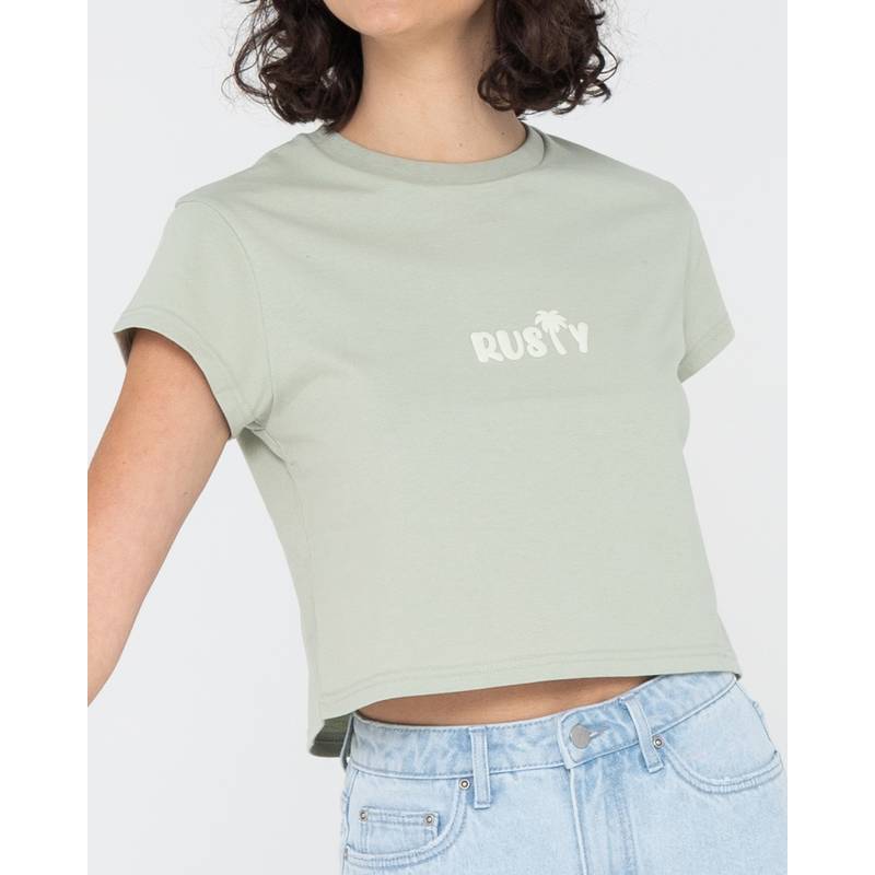 RUSTY RUSTY PALM CLASSIC SLIM FIT CROP TEE T-Shirt Damen
