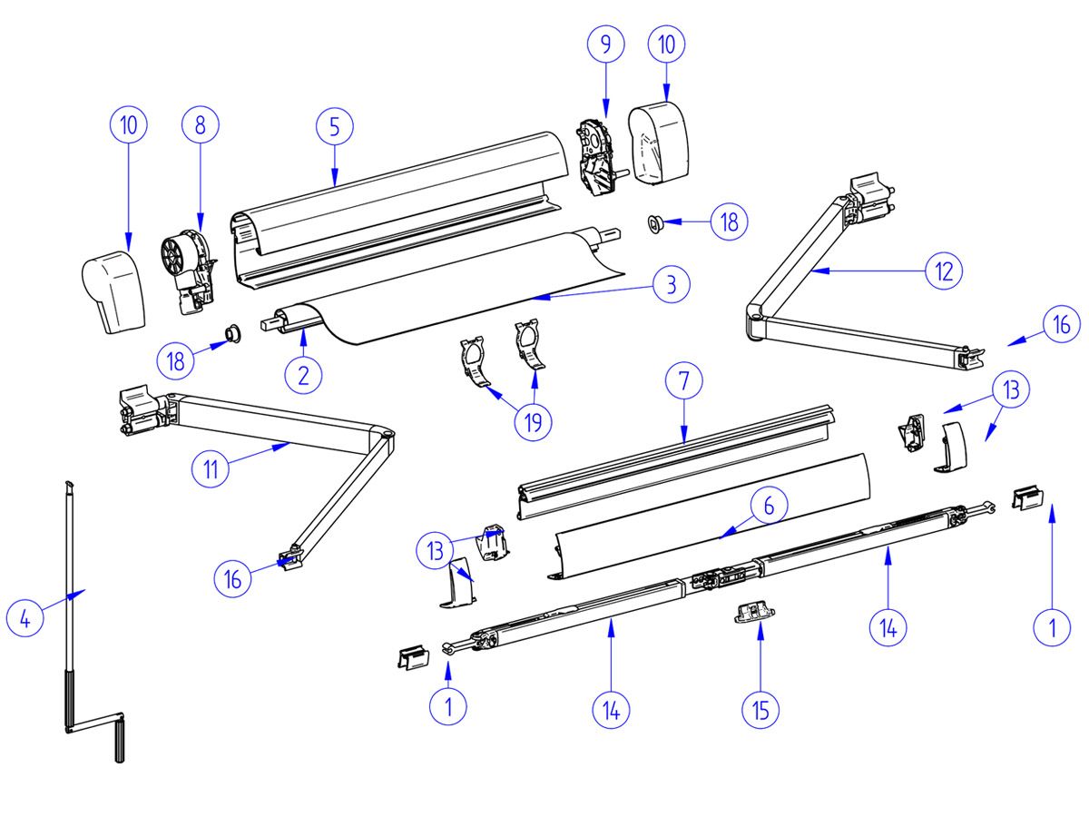 Thule Omnistor Set Endklappen Vorderschiene 5102