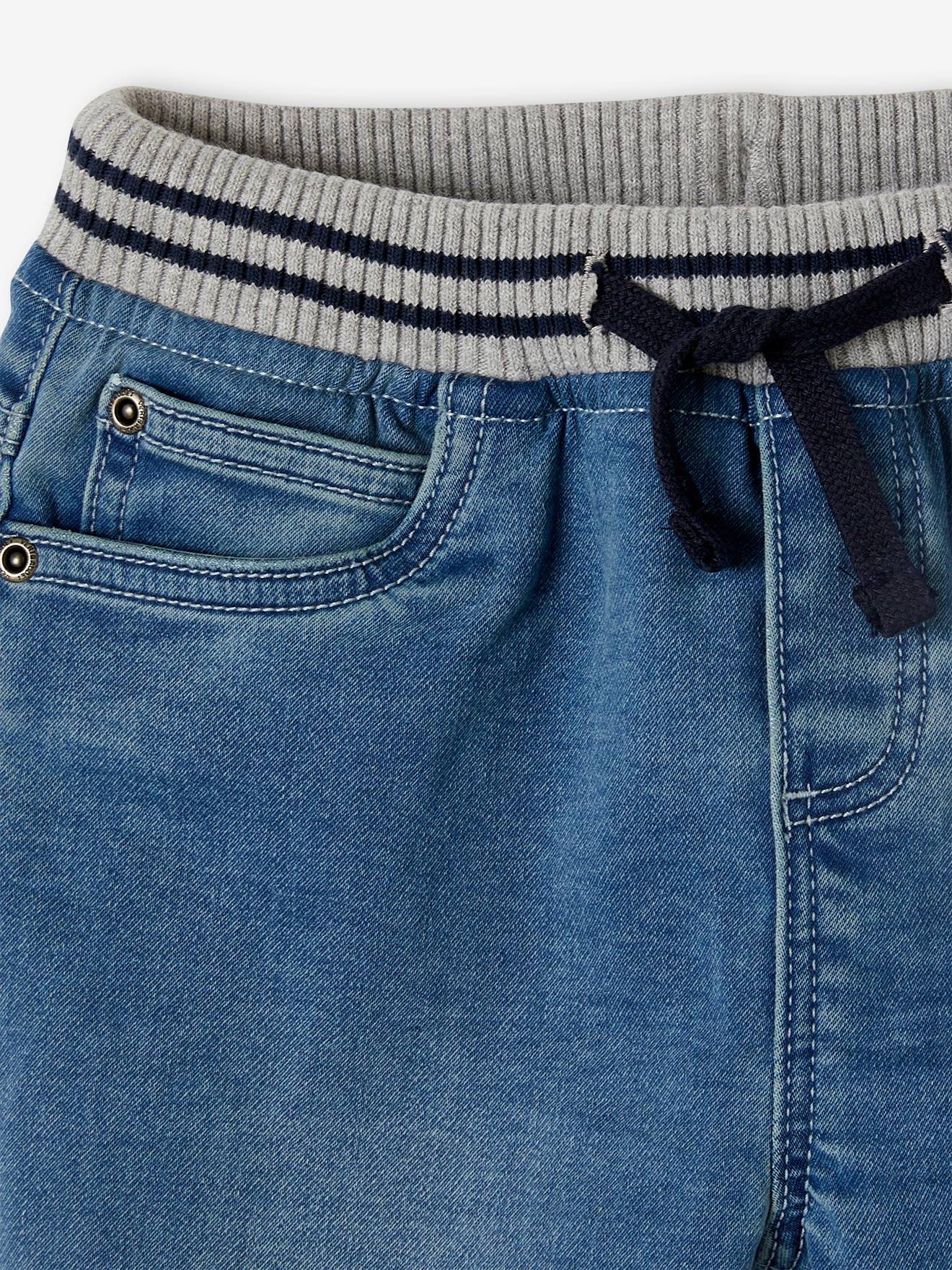 Vertbaudet Jungen Shorts mit Schlupfbund, Denim-Look - blue stone