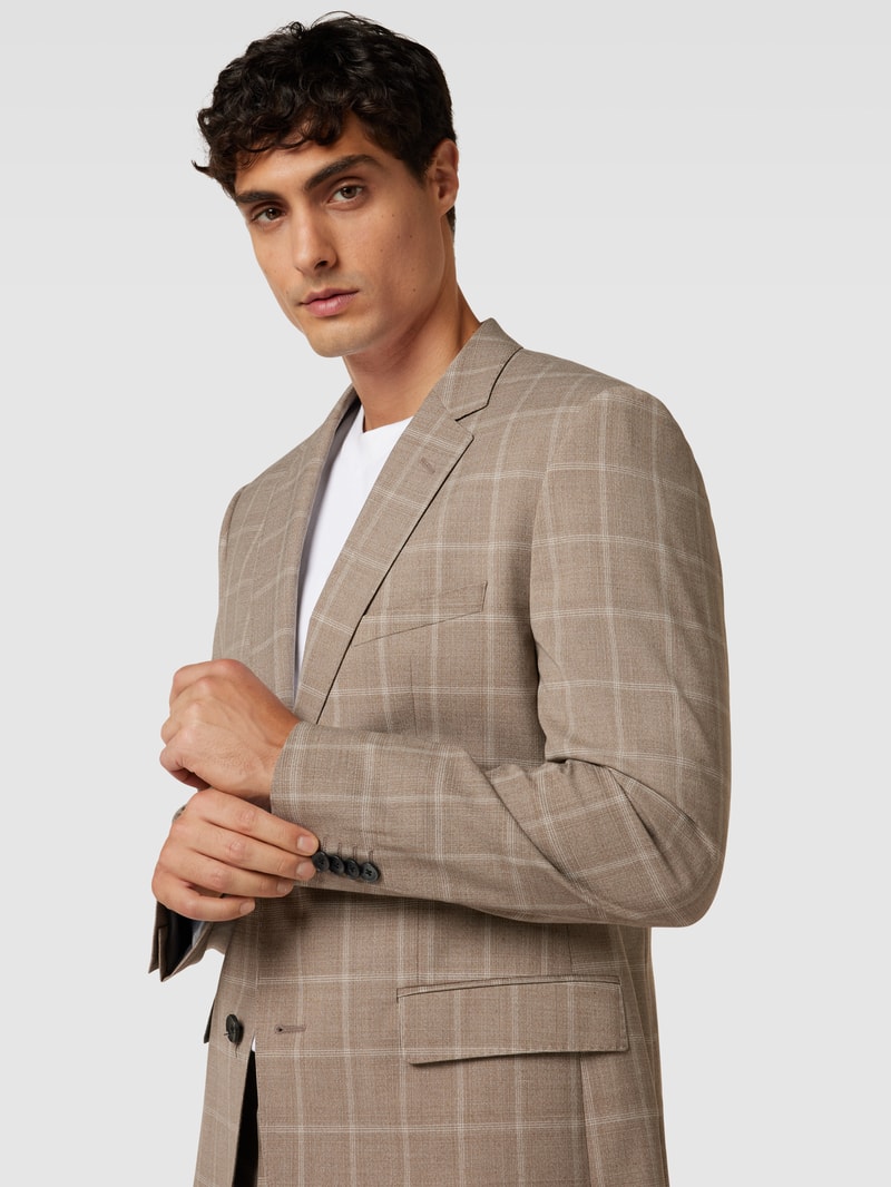 2-Knopf-Sakko mit Tartan-Karo Modell 'Jasper' in beige