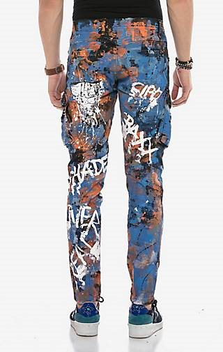 Cipo & Baxx Jeans mit Farbspritzer-Details