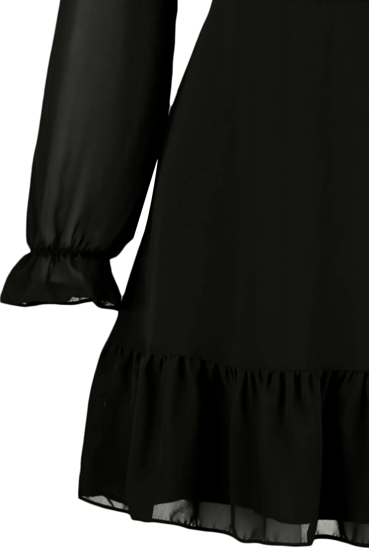 Trendyol Collection  Schwarzes, detailliertes Webkleid mit Kragen TWOAW23EL01087
