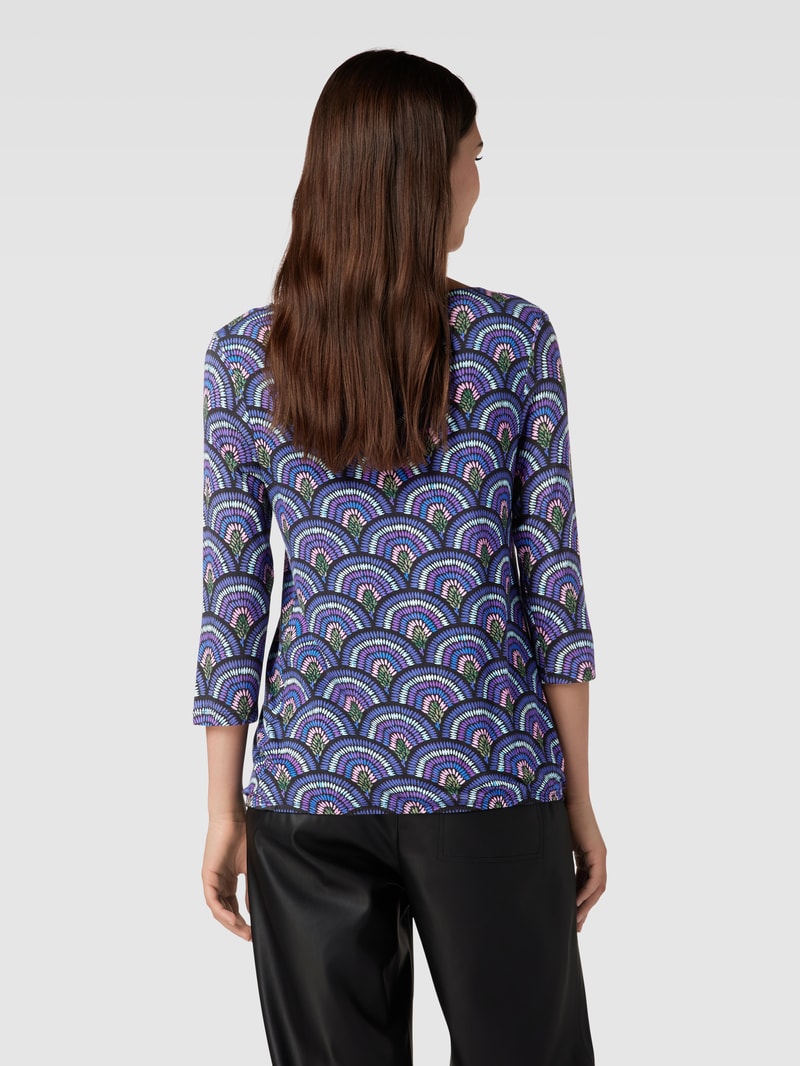 T-Shirt mit 3/4-Arm in dunkelblau