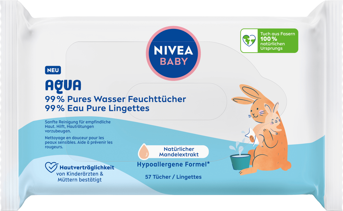 Feuchttücher 99% Aqua, 57 St