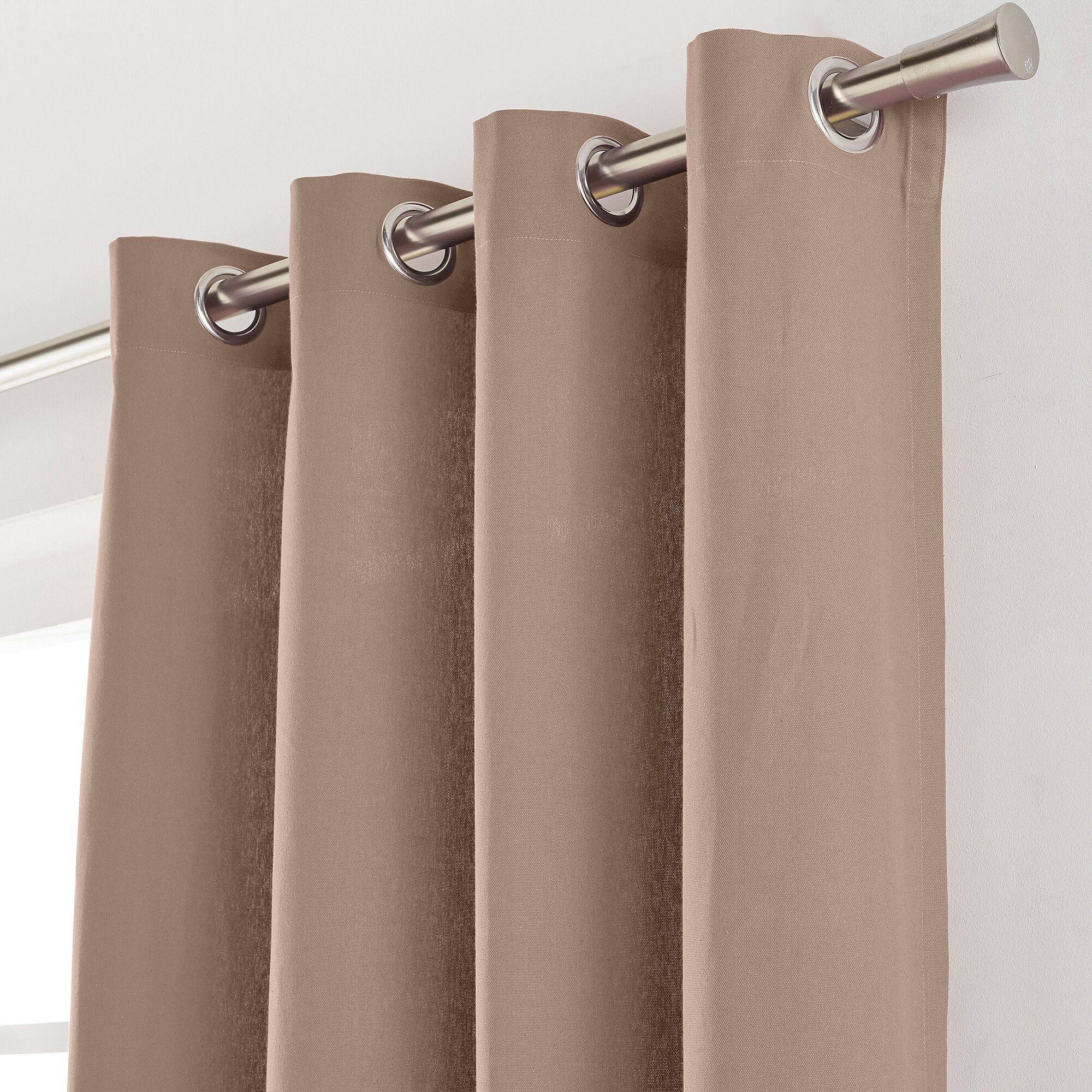 Rideau oeillets bachette tamisant uni