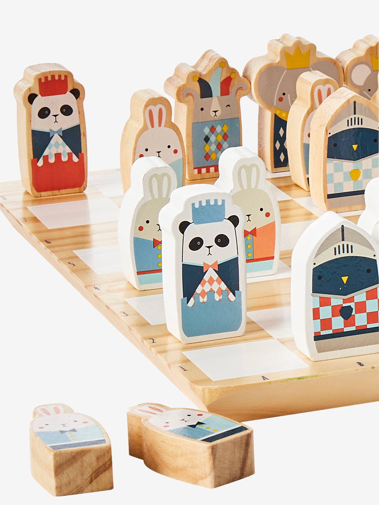 Mon premier jeu d'échecs en bois FSC® multicolore