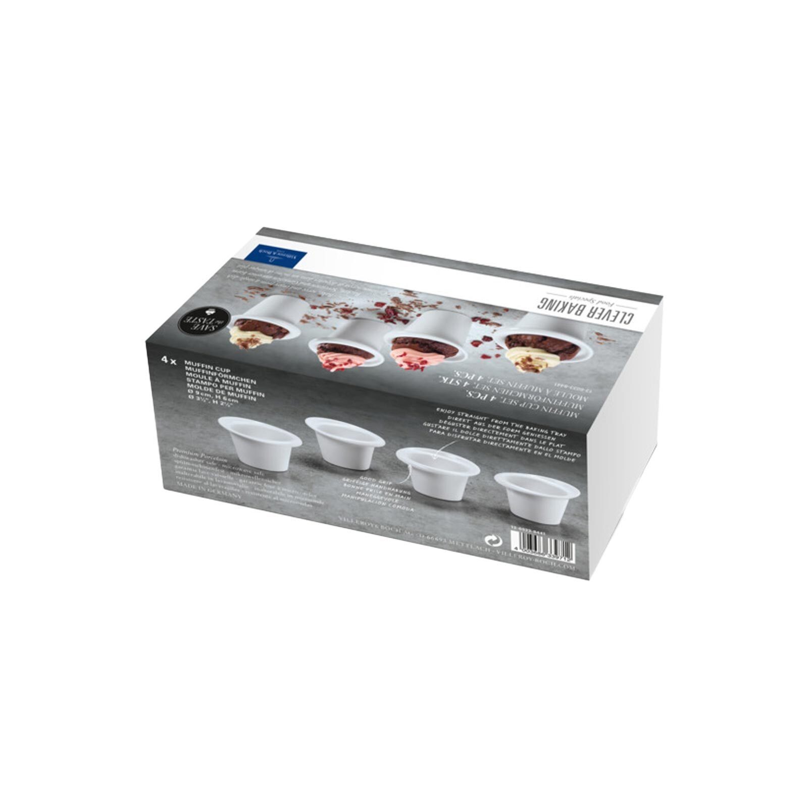 Villeroy & Boch Backform Clever Baking Muffinförmchen 100 ml, (4-tlg), Spülmaschinengeeignet, Mikrowellenfest