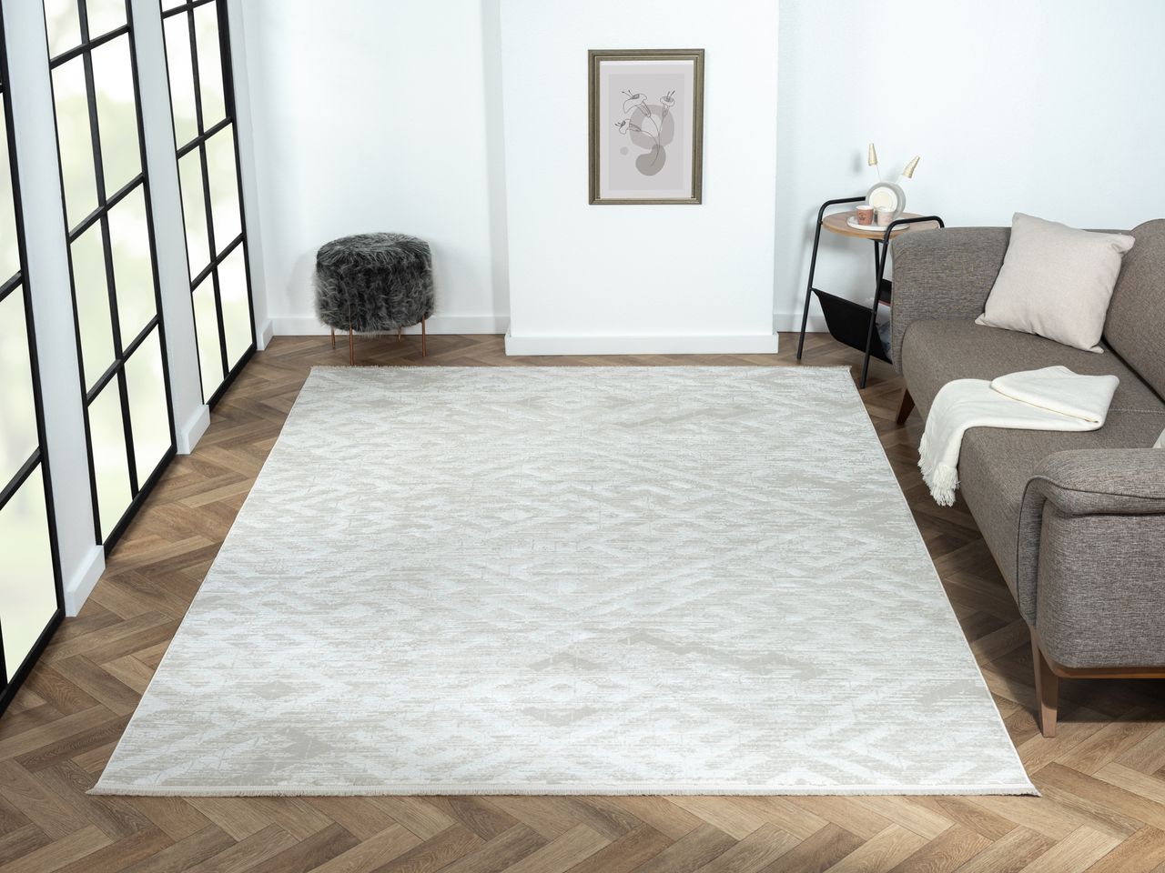 MyFlair Teppich Siena , 200cm x 290cm, Farbe Beige, rechteckig, Florhöhe 10mm
